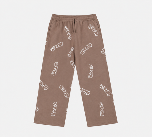 Patterned Brown Richa Sweatpants