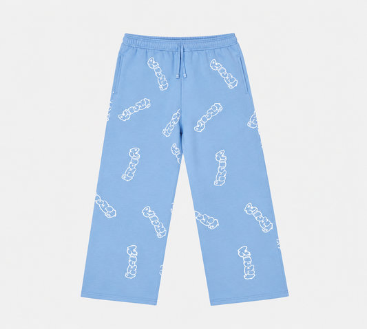 Patterned Blue Richa Sweatpants