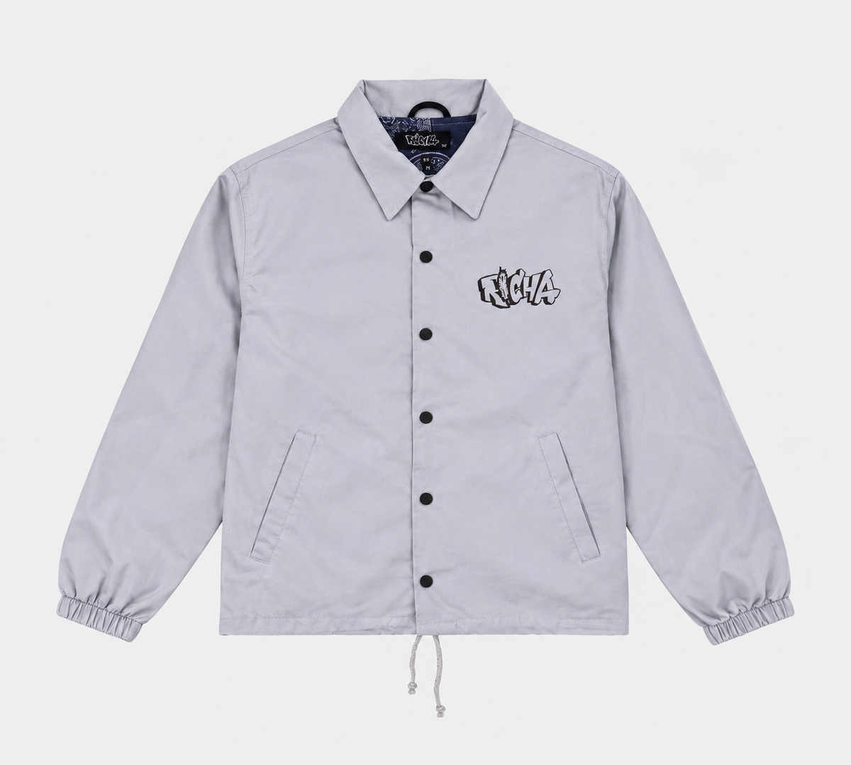 Moroccan Richa Paisley Coach Jacket- Grey
