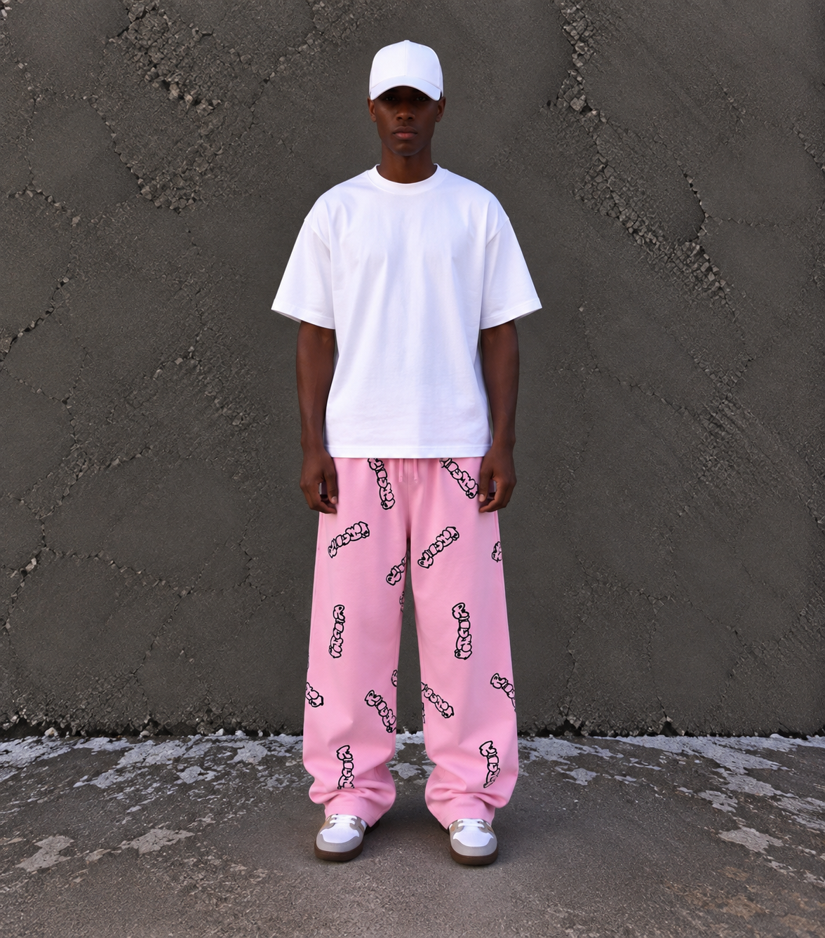 Patterned Pink Richa Sweatpants