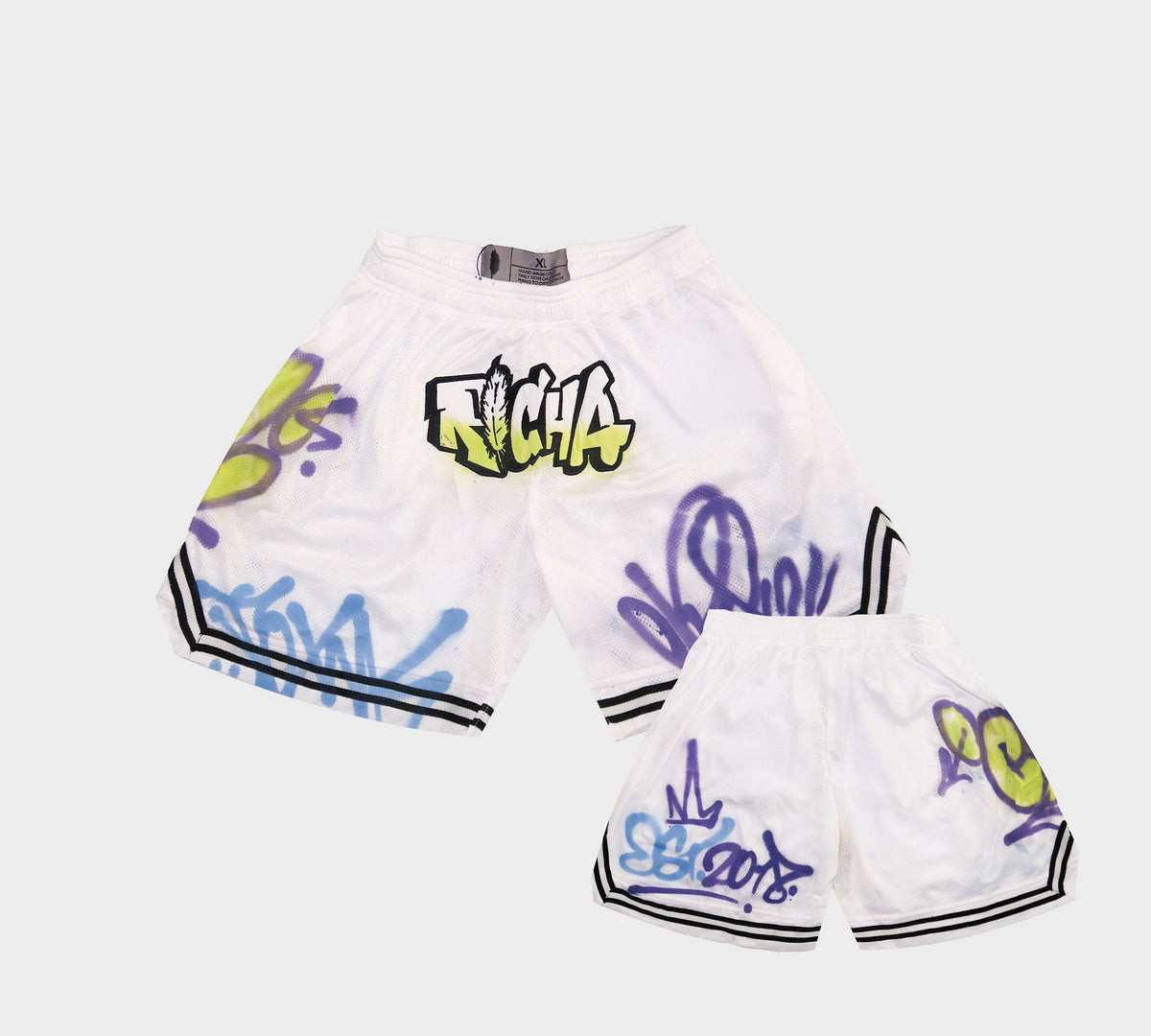 Richa X Toxik Graffiti Basketball Shorts- White