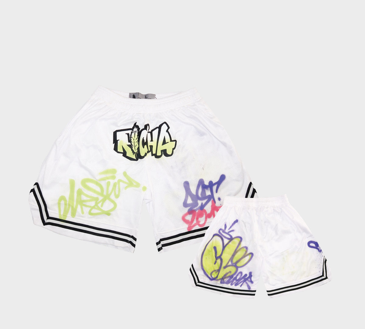 Richa X Toxik Graffiti Basketball Shorts- White